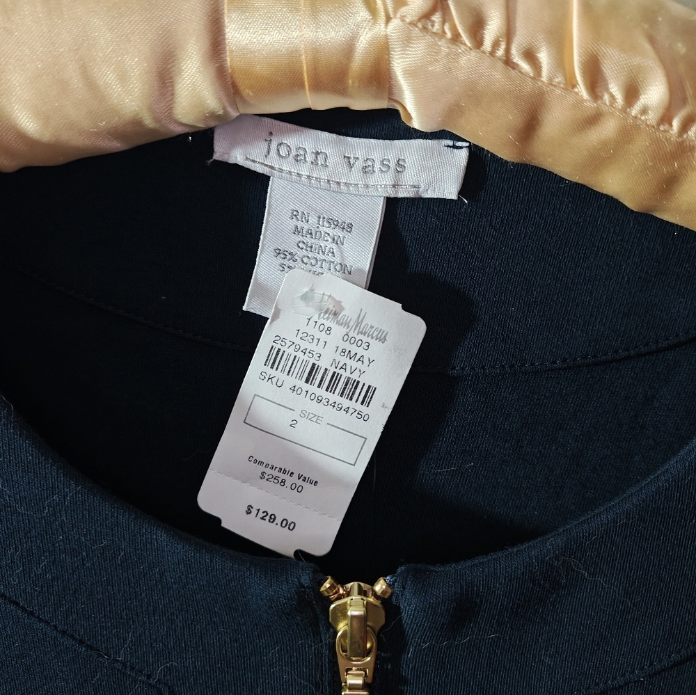 Joan Vass Black Jacket with Gold Accents